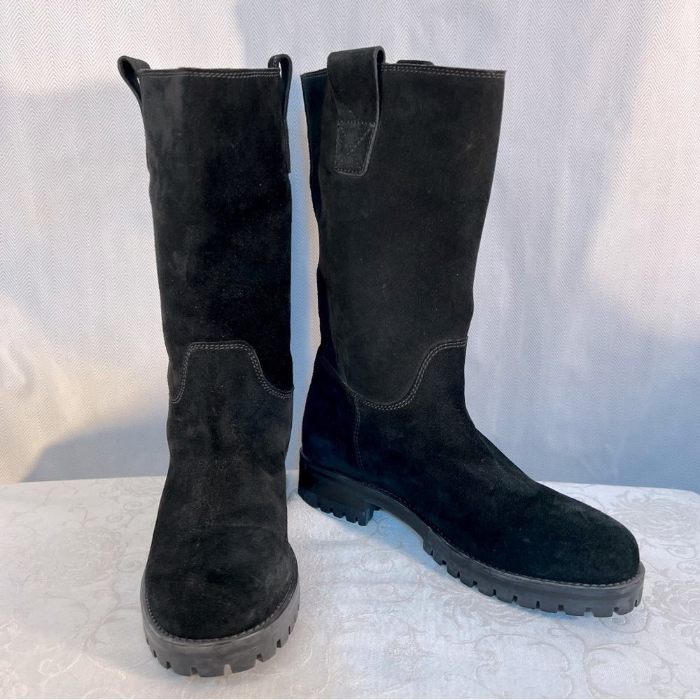 Black Suede Heeled Boots